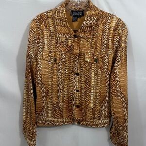 Oleg Cassini Sport Textured Tan Jean Jacket